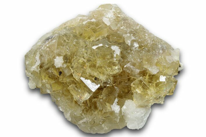 Glittering Yellow Fluorite With Dolomite - Fluorescent! #258401